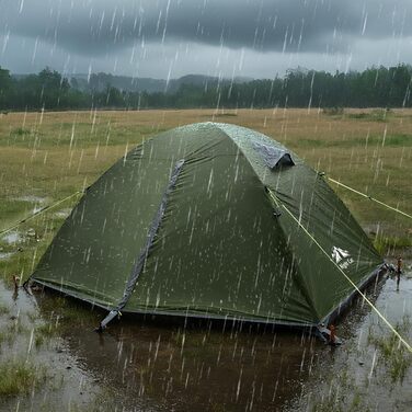 Намет Night Cat Camping 2-місний, водонепроникний, легкий, 3 сезони, з тамбуром, зелений