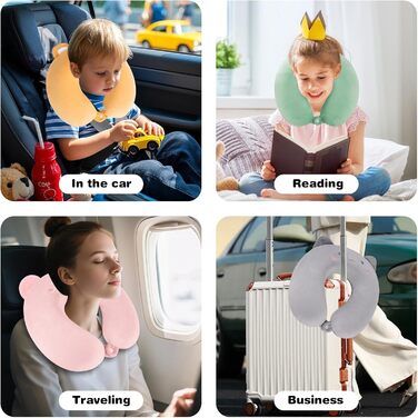 Подушка для шиї Tier Reisekissen з ефектом пам'яті, колір сірий (кіт)