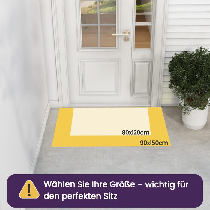 Килимок для дому та вулиці DEXI, 90 x 150 см, темно-сірий, вологостійкий, антиковзаючий, для входу