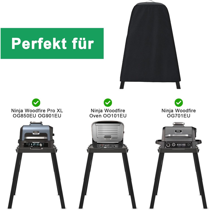 Чохол для гриля WELL GRILL для Ninja Woodfire OG701EU/OG850EU/OG901EU, водонепроникний, 600D, для електрогриля та аксесуарів (мультифункціональний захист)