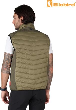 Легка бафферова жилетка Ellobird для чоловіків: робота, туризм, відпочинок, зима, бавовна, степване утеплення, робочий одяг (Capulet Olive, 3XL)