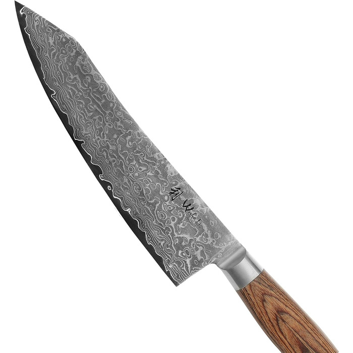 Ніж Wakoli EDIB Pro Kiritsuke Дамаск (VG10) 20 см – Кухонний ніж для нарізки, подарункова коробка
