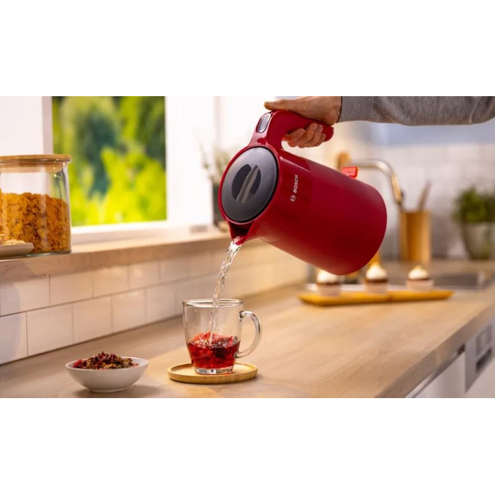 Електричний чайник Bosch MyMoment 1.7л TWK2M164, бездротовий, червоний