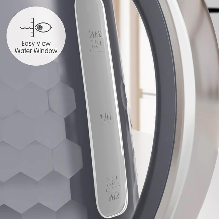 Електричний чайник Morphy Richards Hive, 1.5 л, сірий, з фільтром від накипу
