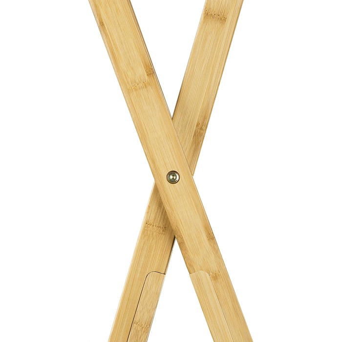 Relaxdays Bamboo Clothes Rack, HBT: 155.5 x 50 x 57.5 cm, Coat Rack with Practical Shoe Storage, Space-Saving, Foldable as a Clothes Dryer and Wardrobe with 2 Wooden Clothes Rails, Natural