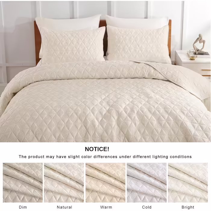 DJY California King Bedding Set with Pillowcases, Oversized, Light Brown, Cream, Lightweight, Soft, Daybed Cover, Quilt, Bedspread, Bedspread, Bedspread, Bedspread, Duvet Cover, Duvet Cover, All Season, (Queen (90
