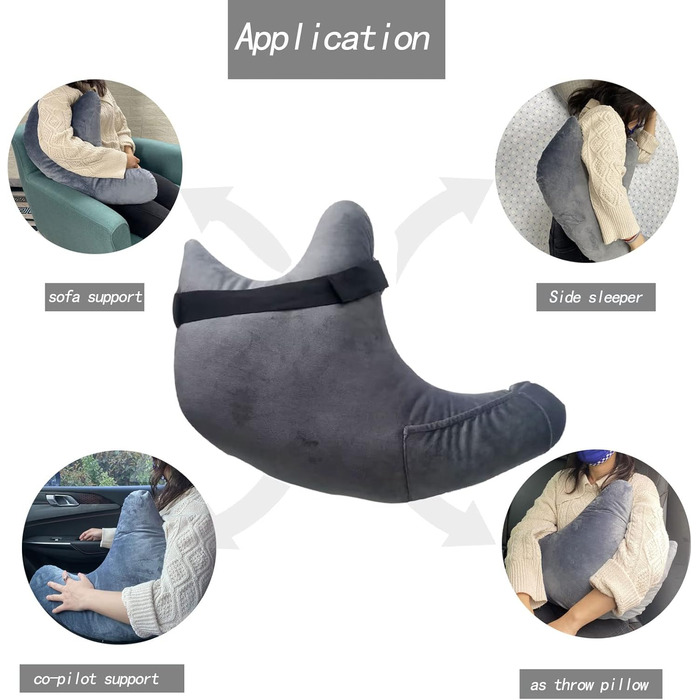 Y-Shaped Pillow for Shoulder Surgery Recovery: Rotator Cuff Support, Postoperative Sleep and Sitting Aid, Dark Gray