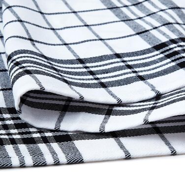 Encasa Frottee Kitchen Towel Set – 70x45 cm – absorbent multipurpose cleaning cloth, reusable towel and dishcloth (12-pack – Black Combination)