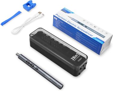 Міні електрична викрутка 28 в 1: набір прецизійних викруток з LED-підсвічуванням для телефонів, годинників, ноутбуків