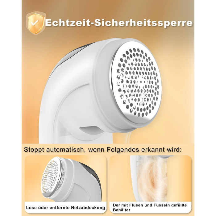 Електричний видалення ворсу для одягу, меблів та текстилю - портативний бездротовий пристрій з LED-дисплеєм та 3 рівнями налаштування