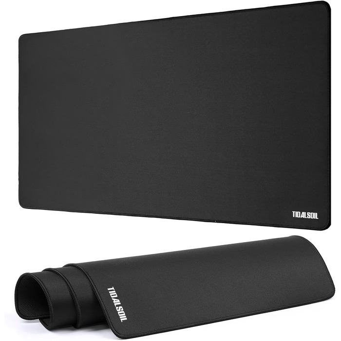 Килимок для миші геймерський XXL 900x400 мм, чорний, з гумовою основою - килимок для ігор та офісу, довговічний, з бортиком