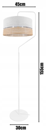 Підлогова лампа Glimex Modern E27 60 Вт, бежево-біла