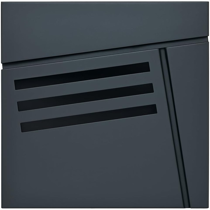 Поштовий ящик Verda з газетницею, нержавіюча сталь, антрацит, 37x37x11 см - сучасний вуличний поштовий ящик з ключем та оглядовим вікном