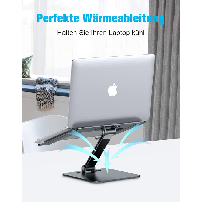 Підставка для ноутбука Babacom, регульована по висоті, складна, з алюмінієвого сплаву, ергономічна, з вентиляцією, сумісна з MacBook Air, Pro та іншими ноутбуками 10-16' (сіра)