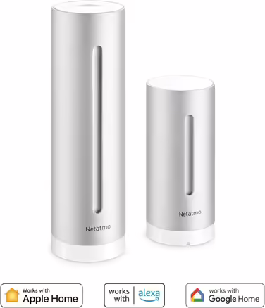 Netatmo Smart Weather Station with Wall Mount - Wi-Fi, Radio, Indoor and Outdoor Sensor, Weather Forecast, Hygrometer, Air Quality, Compatible with Amazon Alexa, Apple HomeKit and Google Home, NWS-AMZ Weather Station (Amazon Exclusive)