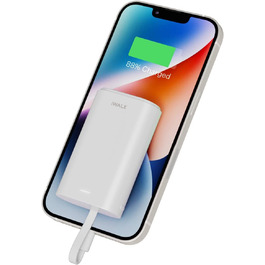 Power Bank iWALK Klein 9000mAh: Компактний портативний зарядний пристрій з вбудованим кабелем, швидка зарядка, сумісний з iPhone, Samsung та іншими пристроями
