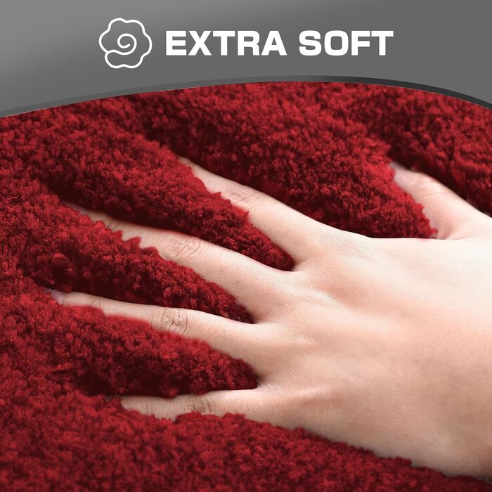 Килимок для ванної кімнати Wyewye з мікрофібри, 40x60 см, 60x90 см, червоний, супер вбираючий