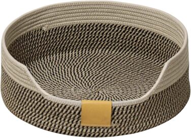 Килимок-ліжко для котів, 40 см, складаний кошик-гніздо, дихаюче ліжко для домашніх тварин, стійке до подряпин, універсальне котяче ліжко (M, чорно-хакі)