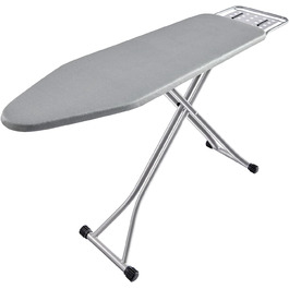 BKTD Ironing Board, heat-resistant ironing board cover with steam iron rest, non-slip folding ironing stand. Robust metal frame with legs for irons (34 * 88 * 134 cm) in silver-grey.