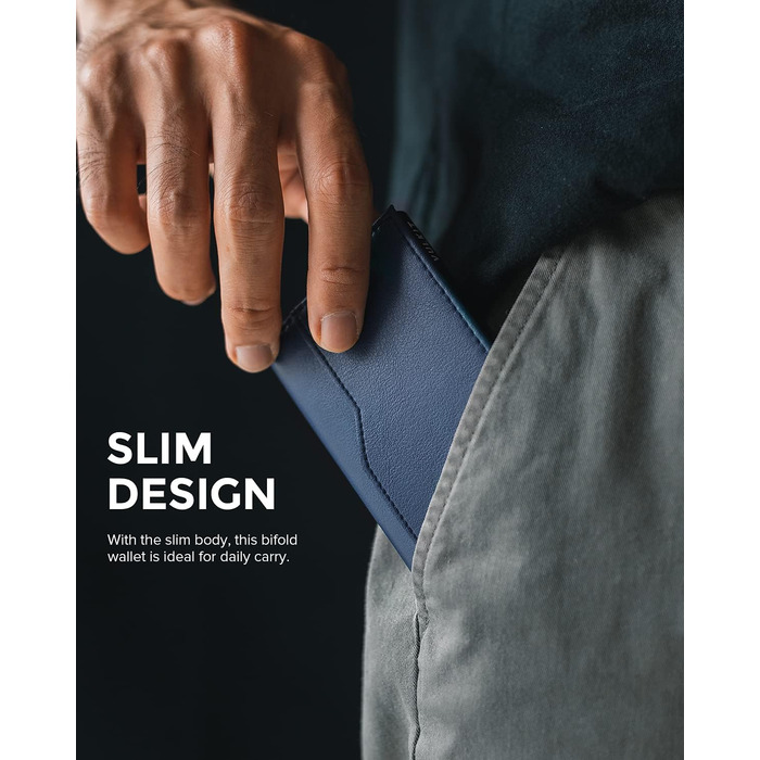 Кредитне портмоне VULKIT з двома вікнами для ID, RFID-захистом, автоматичний підйом, з натуральної шкіри, для карток та грошей (Морський колір)