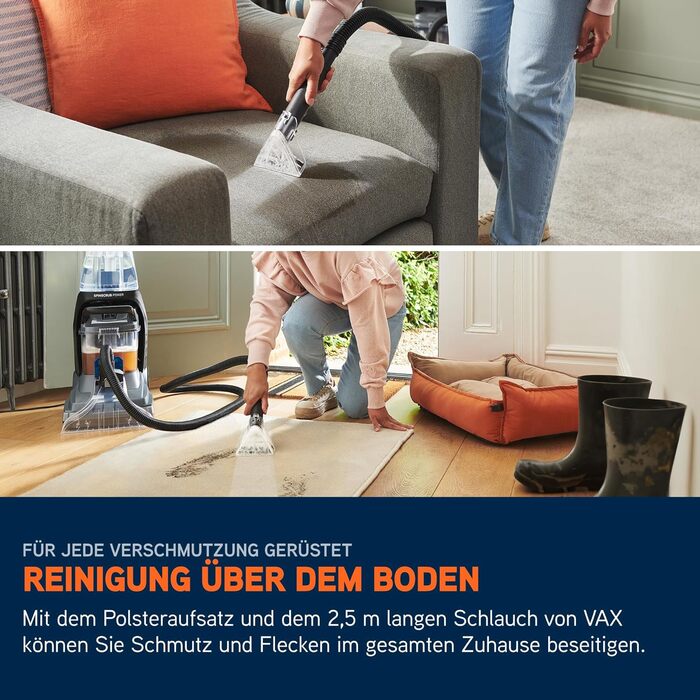 Vax SpinScrub Power Plus: Пристрій для чищення килимів та м'яких меблів. Ефективне видалення плям, швидке висихання, великий бак, технологія SpinScrub.