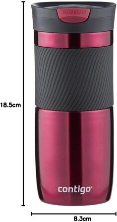 Термокружка Contigo Byron Snapseal з нержавіючої сталі, 470 мл, для кави з собою, виготовлена з BPA-free матеріалами