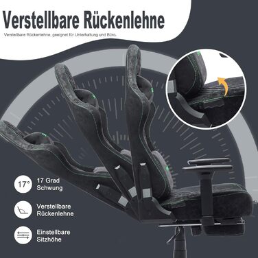 Ігровий крісло Symino, ергономічний офісний крісло, дизайн у стилі гоночного авто, чорний, з підніжкою