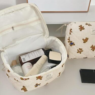 Набір косметичок 3 шт. для подорожей, косметичка для дівчат та жінок з квітковим принтом, зручна для макіяжу