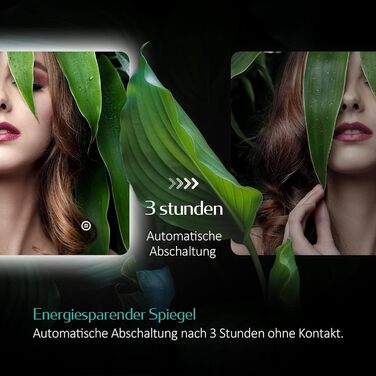 Дзеркало для ванної кімнати EMKE з підсвічуванням 50x70 см, проти запотівання, 3 кольори світла, диммування, сенсорне управління, функція пам'яті та автоматичне вимкнення через 3 години