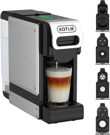 Кавомашина KOTLIE ST-550 Multi-Kapsel: 4-в-1 для Nes Original, Dolce Gusto, MIO та меленої кави, 19 Bar, 19 Bar, 7 рівнів об'єму води