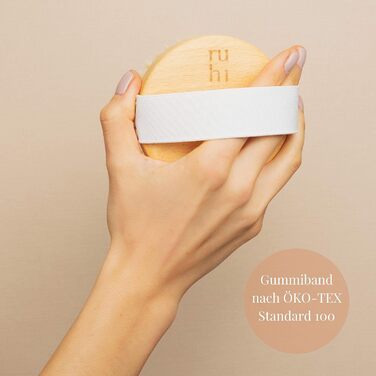 RUHI Body Brush Round - 100% Natural Bristles - Made in Germany / FSC-Certified Beechwood / Plastic-Free / For Dry Brushing Massage (dry brush) / Lymphatic Drainage Against Cellulite