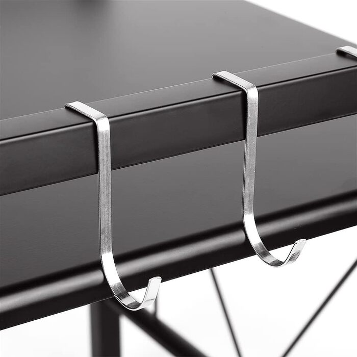 LANTUS Kitchen Shelf, Kitchen Organizer, Microwave Shelf, Oven Shelf Organizer, 2-Tier Organizer, Up to 25 kg, 42 cm (40-65 cm) Black