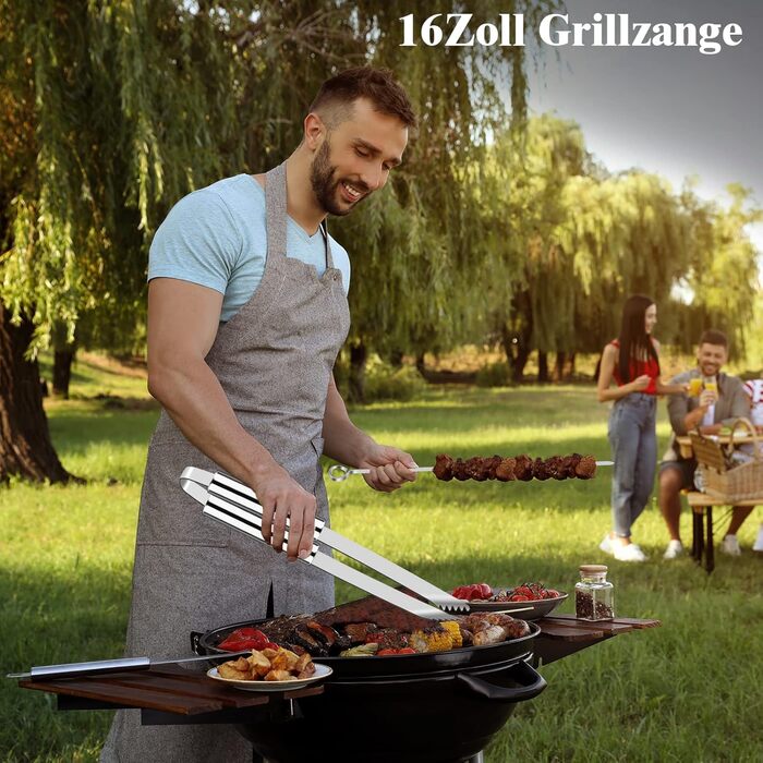 Grilliance 26-Piece Stainless Steel Grill Accessory Set - High-Quality BBQ Grill Utensil Case. Perfect Grill Tool Set for Men - Gift with Portable Storage Case and Meat Thermometer (Silver)