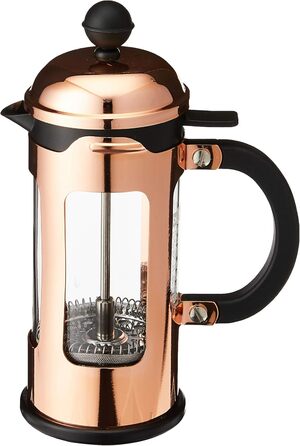 Френч-прес Bodum CHAMBORD, 0,35 л, мідний, скло та нержавіюча сталь, із захистом від проливання