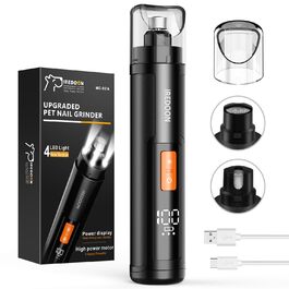 Шліфувальник кігтів для собак Profi Krallenschleifer: 3 швидкості, 4 LED-лампи, тихий, акумуляторний, для великих, середніх та маленьких собак