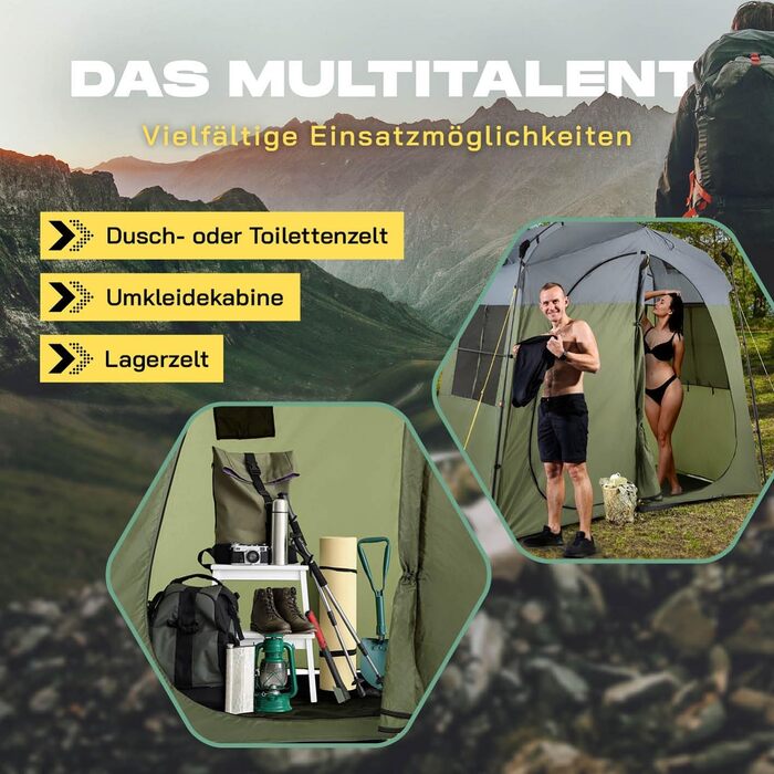 LUMALAND Преміум душова кабіна | Намет для туалету для внутрішнього та зовнішнього використання | Мобільний переодягальний та складський намет | Намет для фотографії тварин | Ідеально для кемпінгу, фестивалів та риболовлі | Водонепроникний та вітростійкий