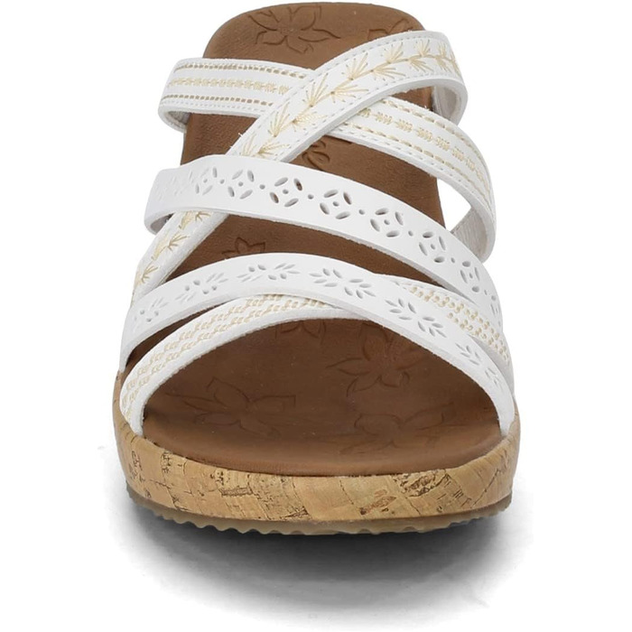 Босоніжки жіночі Skechers Beverlee Tiger Posse на танкетці, білі - 39 EU (широкі)