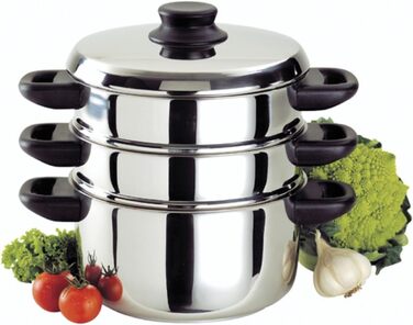 Пароварка Baumalu 342640, діаметр 20 см, 3 шт., срібна. Пароварка для кухні