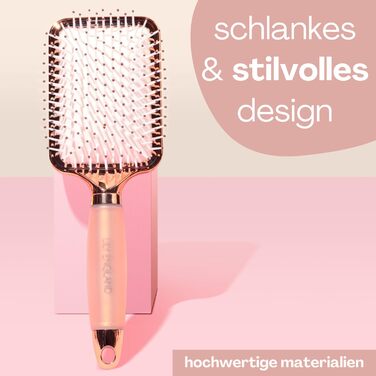 Щітка для волосся без заплутування - розпушувальна щітка для жінок - Paddle Brush - м'які щетинки для волосся та шкіри голови - підходить для всіх типів волосся (Рожеве золото & Білий)