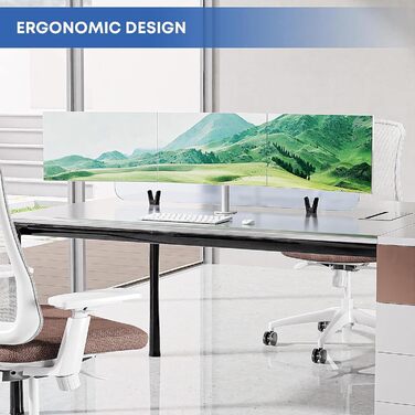 Підставка для монітора PUTORSEN на 3 монітори - сумісна з LCD/LED телевізорами 13'-27' (33-68см), вантажопідйомність 7 кг на монітор, регулювання на 180°, поворот 360°, регулювання висоти, білий колір