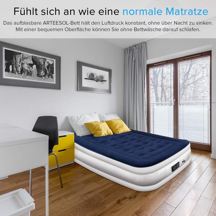 Надувний матрац Luftmatratze 1-місний, швидке надування (90 сек), водонепроникний, для гостей/подорожей