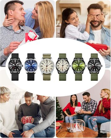 Годинник чоловічий CIVO водонепроникний з надійним ремінцем з нейлону, аналоговий кварц, великі цифри, світловідбиваючий, спортивний, для активного відпочинку, легкий у читанні, ідеальний подарунок (нейлон, B-2 зелений/чорний)