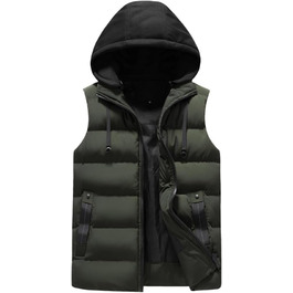 Чоловіча степкова жилетка YOUTHUP з капюшоном для активного відпочинку та зими, легка, вітронепроникна, армійного кольору (XXL)