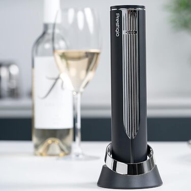 Premium Electric Corkscrew with Charging Station - Integrated Foil Cutter - Packaged in a High-Quality Gift Box - Black/Silver