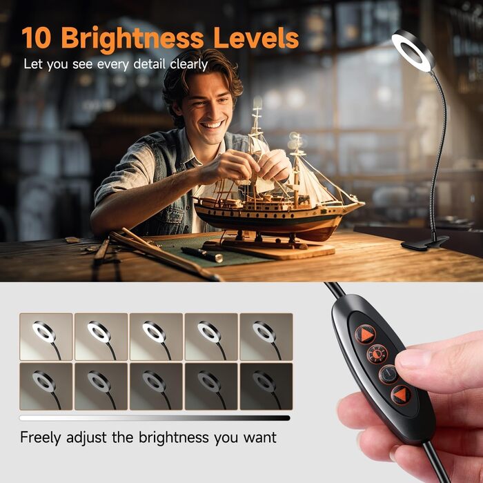 Світлодіодна приліжкова лампа One Fire 48 LED з USB, 3 режими, диммування, адаптер 10W, гнучка, для ліжка/дитячої