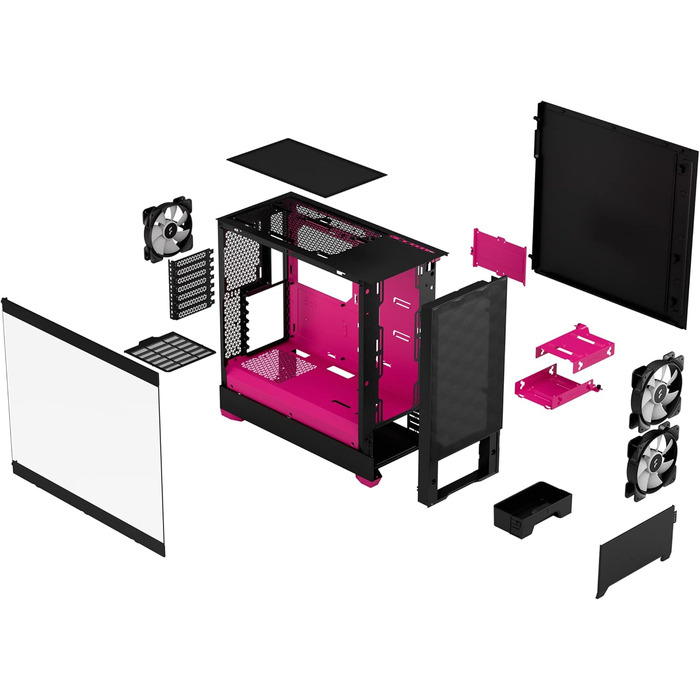 Корпус для ПК Fractal Design Pop Air RGB Magenta Core з темперованим склом, сітчаста передня панель, три RGB вентилятори 120 мм, ATX, Magenta Core