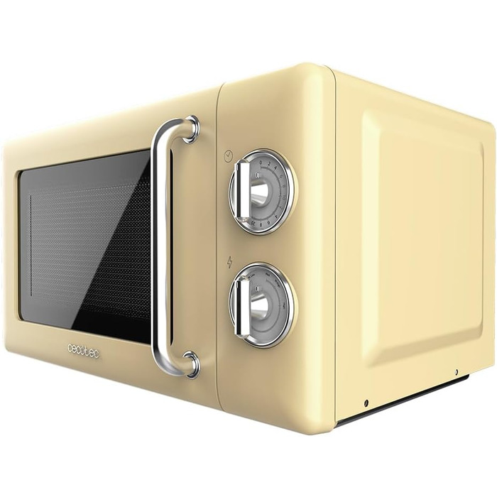 Мікрохвильова піч Cecotec Digitale Proclean 5110, 20 л, Ретро-дизайн, 700 Вт, 8 програм, таймер 60 хв, розморожування, жовта, серія 30