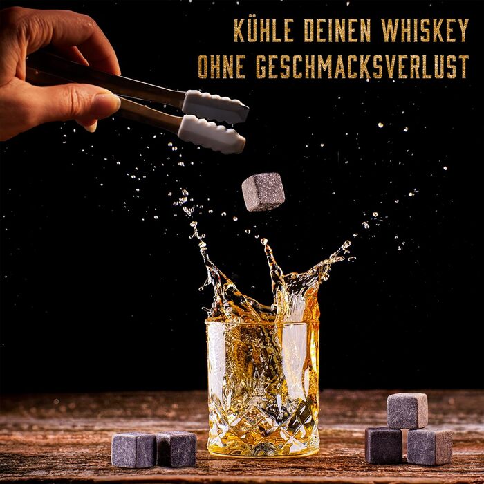 Набір віскі WHISISKEY: декантик 700 мл, 2 келихи, 8 каменів для охолодження. Ідеальний подарунок для чоловіка