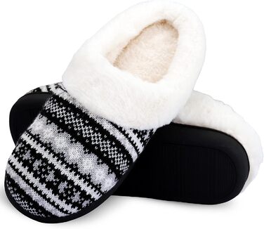 Тапочки халатні AONEGOLD для жінок, зимові, теплі, з плюшем, з пам'яттю, зручні, унісекс, для дому та вулиці, антиковзкі (40/41 EU, чорний)