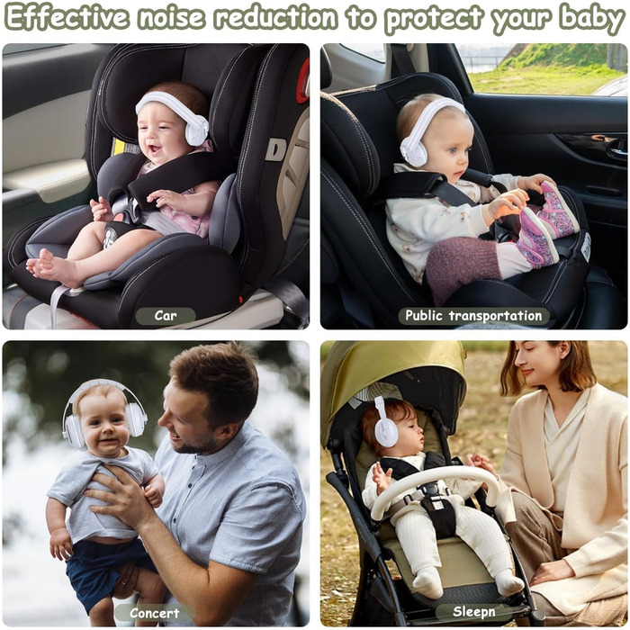 Навушники-захисники для малюків 2-в-1, захист від шуму, регульоване наголов'я, для дітей до 48 місяців